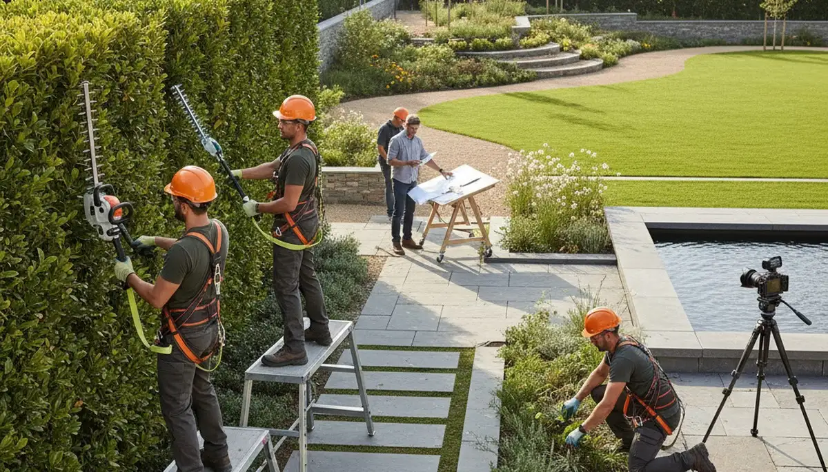 Palm Harbor, FL arborists creating a custom landscape design for a tree service project