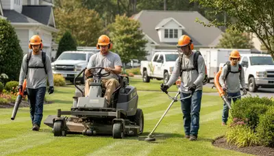Palm Harbor, FL lawn service team maintaining a healthy, polished yard for Arbor Tree Care