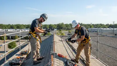 Palm Harbor, FL tree service crew installing lightning protection on a large tree