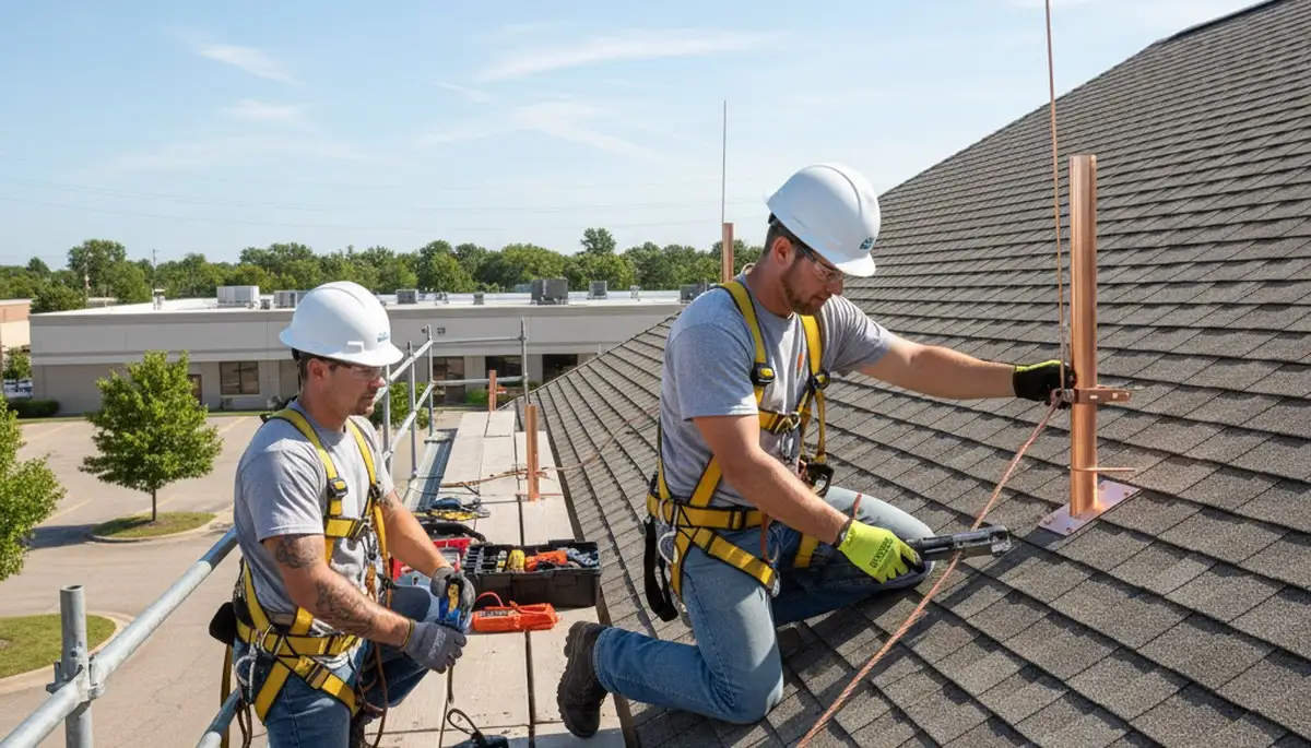 Palm Harbor, FL arborist installing tree lightning protection for safer trees and property
