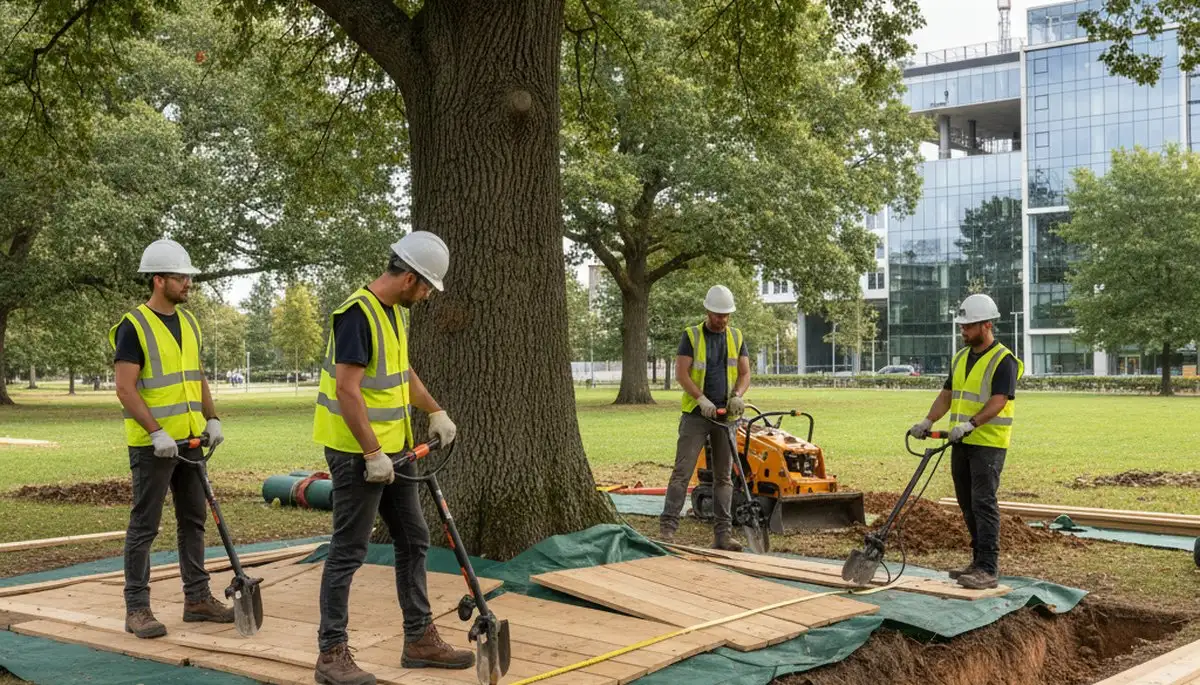 Palm Harbor, FL arborist installing root protection for healthier trees and property safety