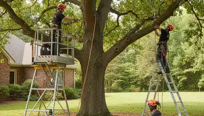 Palm Harbor, FL arborist treating tree disease on a residential tree