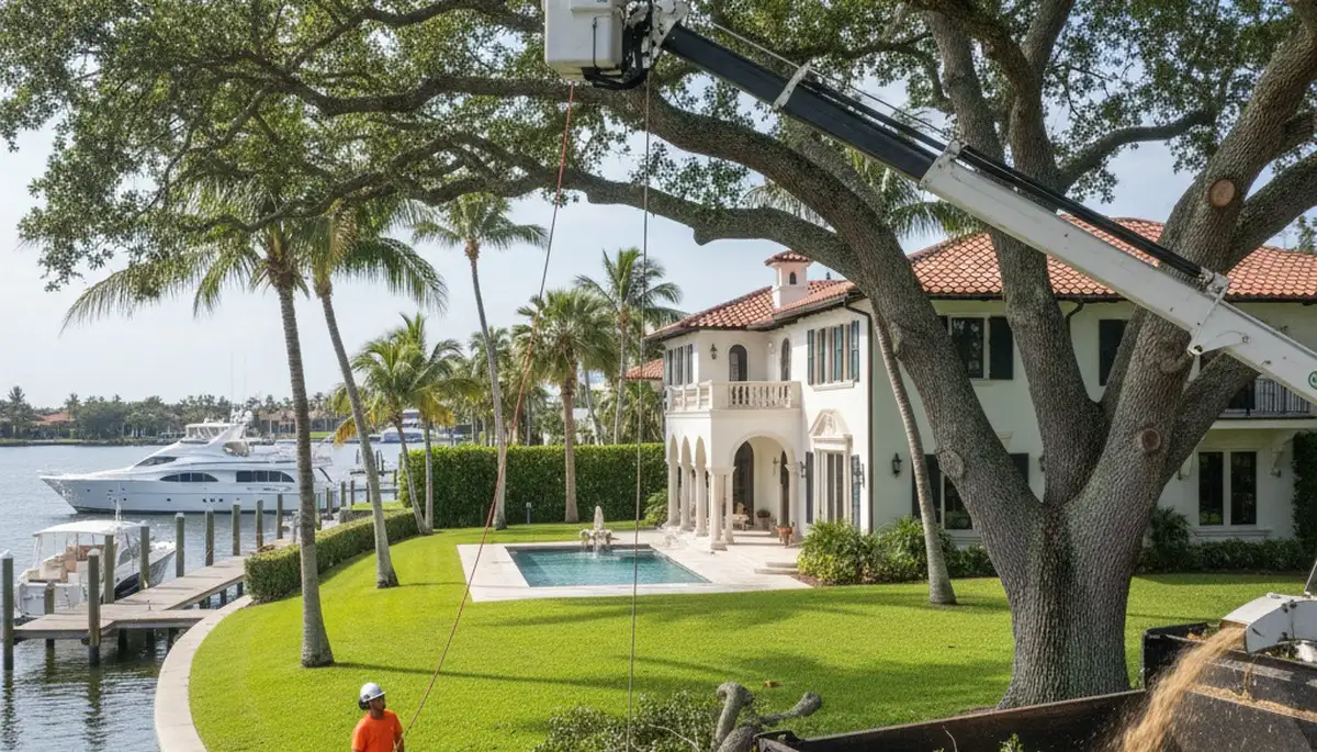 Tree service crew in Palm Harbor, FL performing professional tree trimming and care