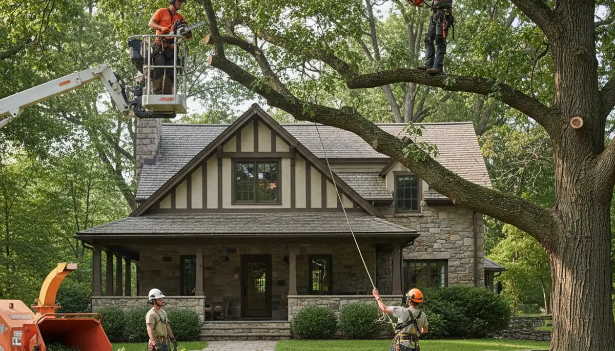 Palm Harbor, FL tree service crew trimming trees for safe, professional property care