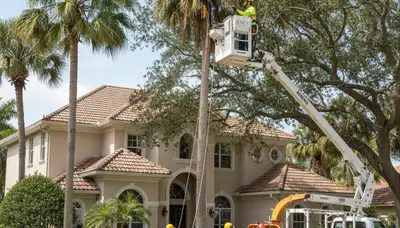 Palm Harbor, FL tree service crew trimming trees for safe, professional property maintenance