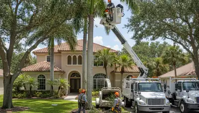 Tree service team in Palm Harbor, FL performing professional tree trimming and care services